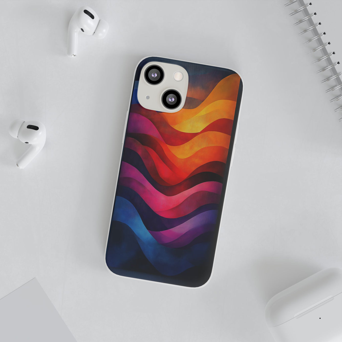 Abstract Waves IPhone & Samsung Flexi Case - Colorful Protective Phone Cover for Art Lovers