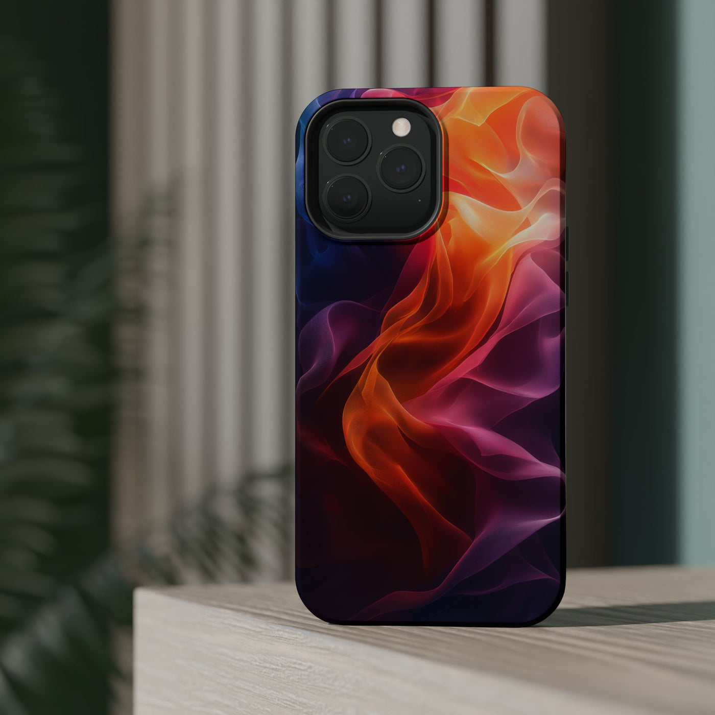 Vibrant MagSafe® Tough Case for iPhone - Abstract Flame Design, Durable & Stylish Protection