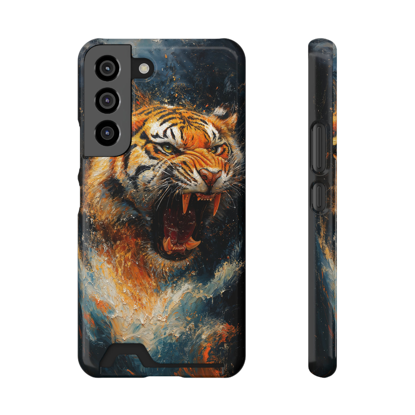 Fierce Tiger IPhone & Samsung Magsafe® Case with Credit Card Holder | Durable, Stylish Design for Animal Lovers