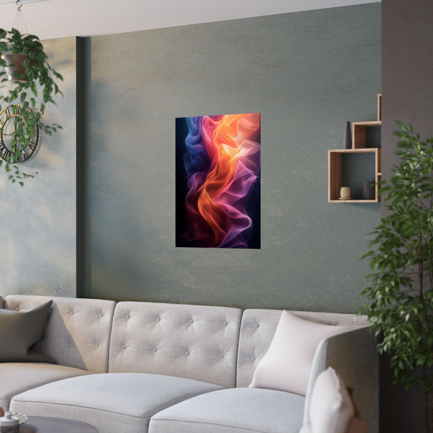 Vibrant Satin Print Poster - Colorful Abstract Wall Art