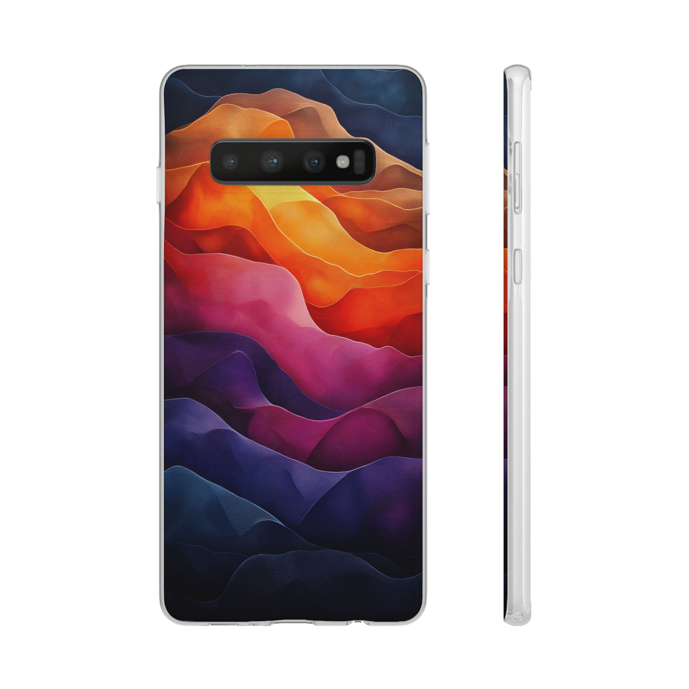 Vibrant Abstract IPhone & Samsung Flexi Case - Colorful Wave Design for Phone Protection