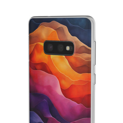 Vibrant Abstract IPhone & Samsung Flexi Case - Colorful Wave Design for Phone Protection