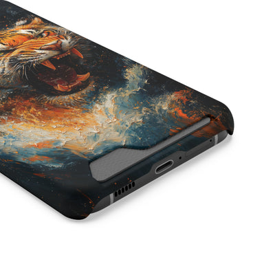 Fierce Tiger IPhone & Samsung Magsafe® Case with Credit Card Holder | Durable, Stylish Design for Animal Lovers