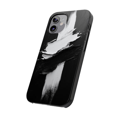 Abstract Black & White Slim IPhone Case - Modern Minimalist Design