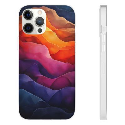 Vibrant Abstract IPhone & Samsung Flexi Case - Colorful Wave Design for Phone Protection