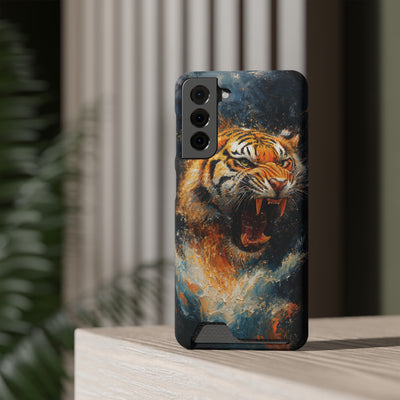 Fierce Tiger IPhone & Samsung Magsafe® Case with Credit Card Holder | Durable, Stylish Design for Animal Lovers