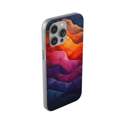 Vibrant Abstract IPhone & Samsung Flexi Case - Colorful Wave Design for Phone Protection