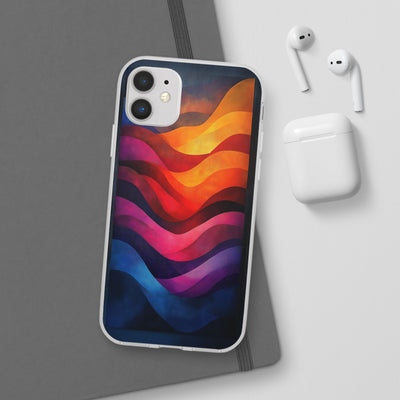 Abstract Waves IPhone & Samsung Flexi Case - Colorful Protective Phone Cover for Art Lovers