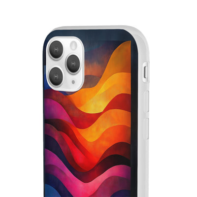 Abstract Waves IPhone & Samsung Flexi Case - Colorful Protective Phone Cover for Art Lovers