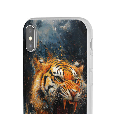 Fierce Tiger IPhone & Samsung Flexi Case - Durable Protection for Animal Lovers