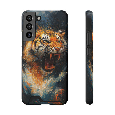 Fierce Tiger IPhone & Samsung Magsafe® Case with Credit Card Holder | Durable, Stylish Design for Animal Lovers