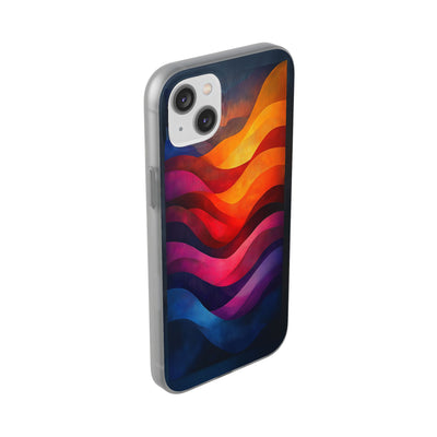 Abstract Waves IPhone & Samsung Flexi Case - Colorful Protective Phone Cover for Art Lovers