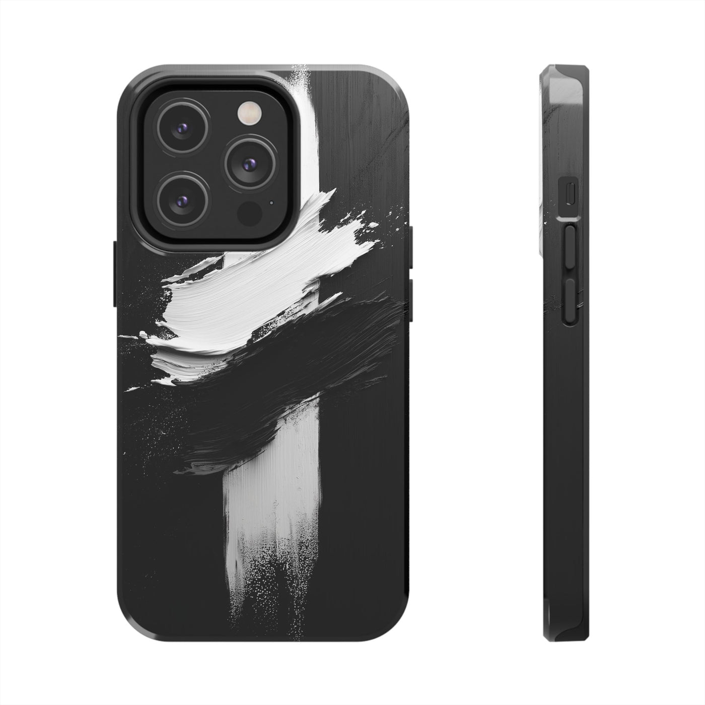 Abstract Black and White Tough IPhone & Samsung Case - Stylish Protection for Your Device