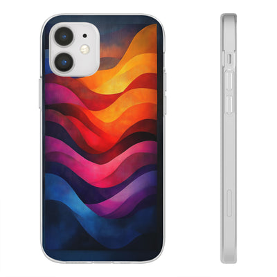 Abstract Waves IPhone & Samsung Flexi Case - Colorful Protective Phone Cover for Art Lovers