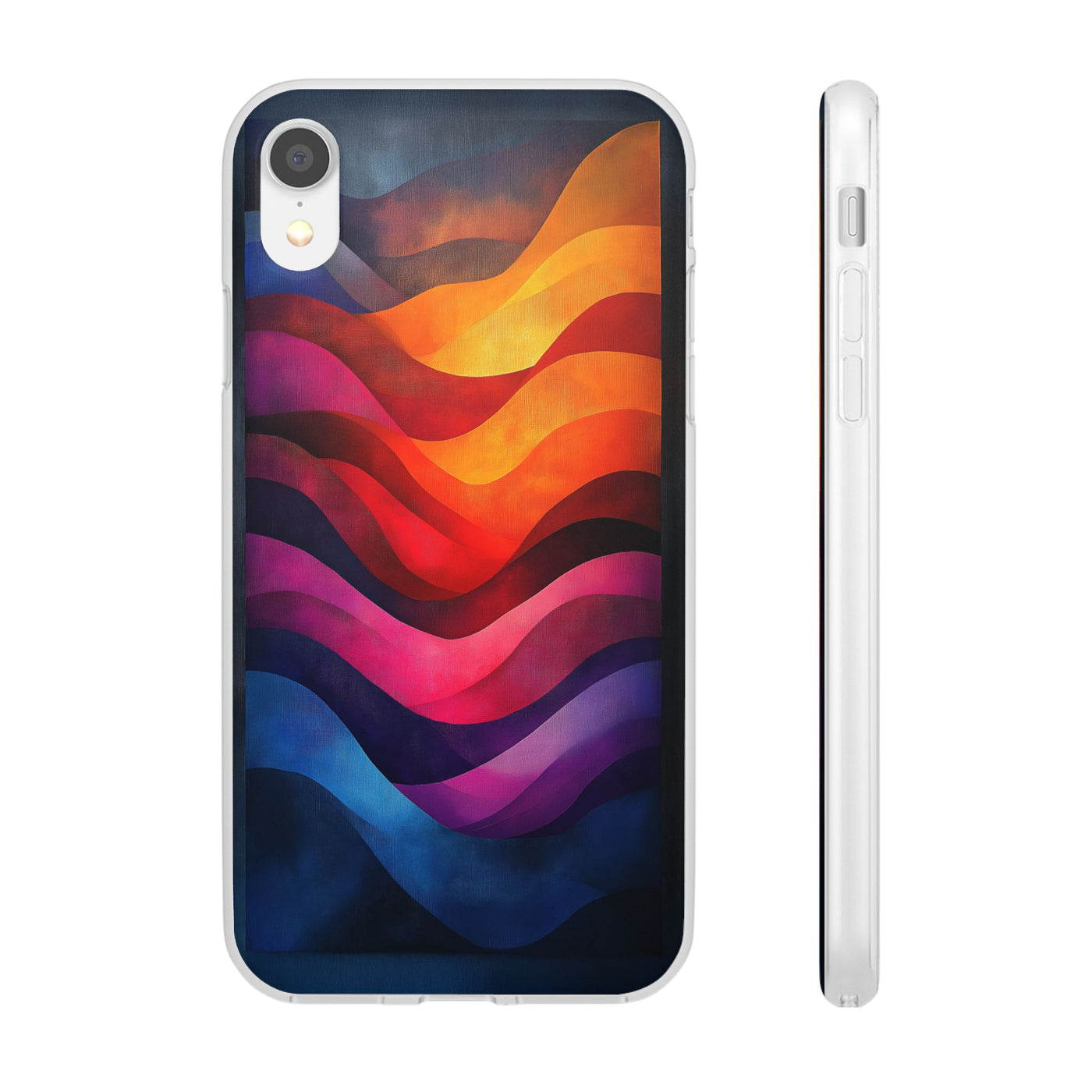 Abstract Waves IPhone & Samsung Flexi Case - Colorful Protective Phone Cover for Art Lovers