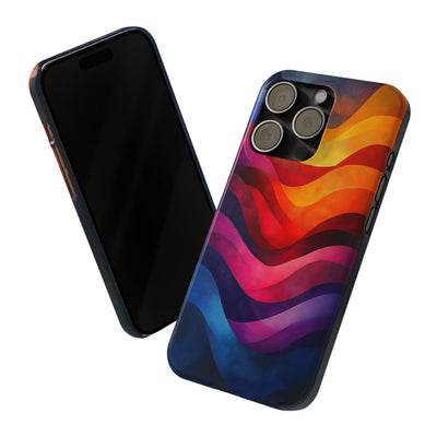 Vibrant Waves Slim IPhone Case - Colorful Abstract Design for Trendy Style