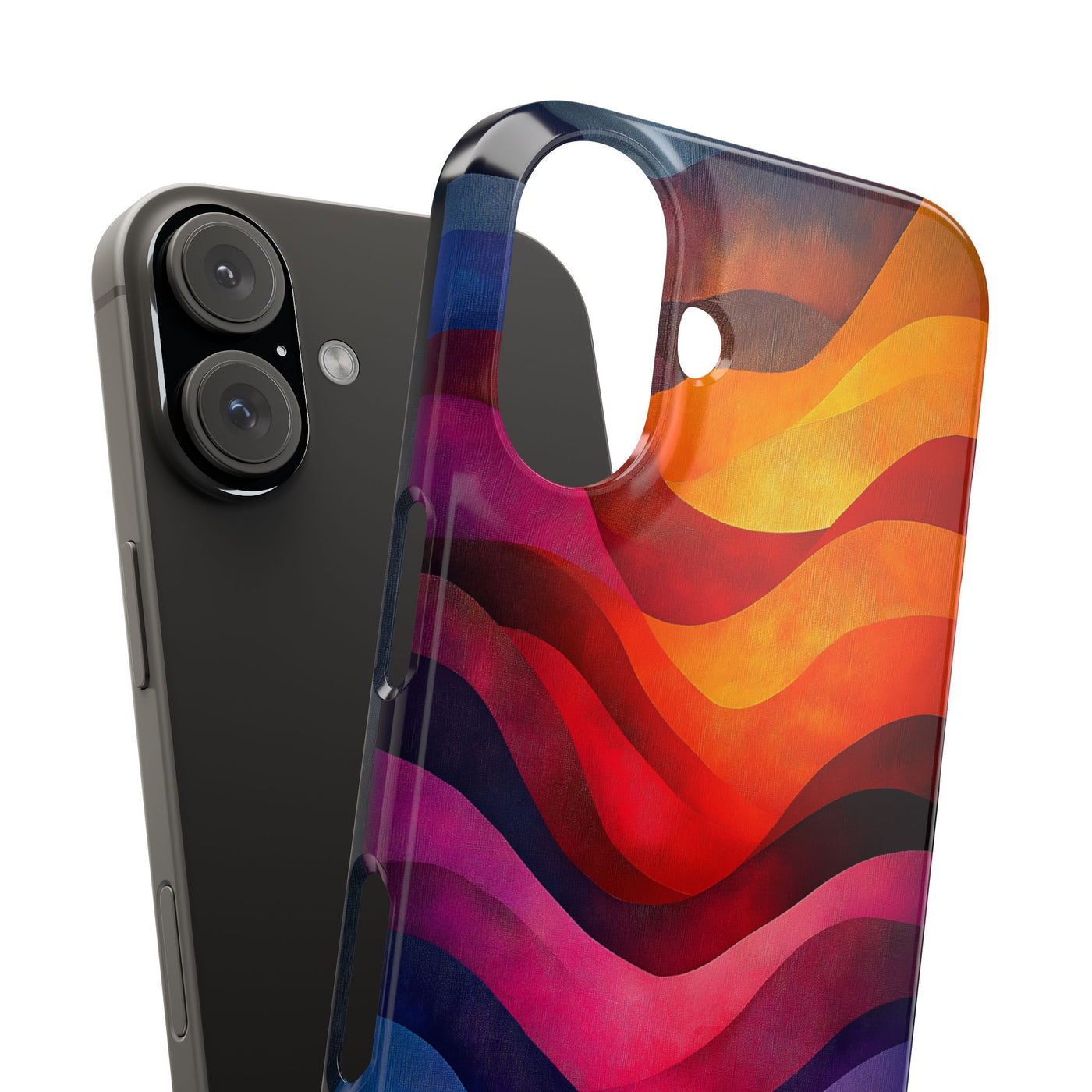 Vibrant Waves Slim IPhone Case - Colorful Abstract Design for Trendy Style