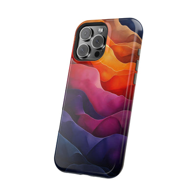 Vibrant Abstract MagSafe® Tough Case for iPhone - Colorful Mountain Wave Design