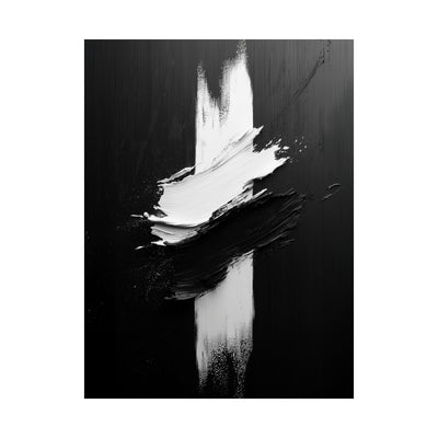 Modern Abstract Satin Poster - Black & White Wall Art