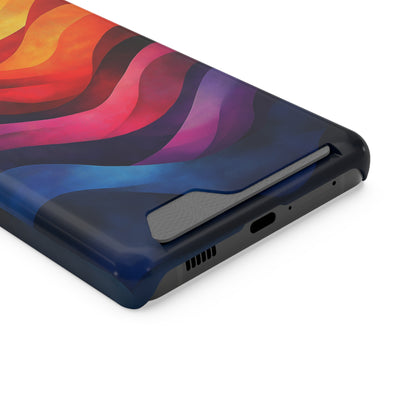 Colorful IPhone & Samsung Magsafe® Case with Credit Card Holder - Vibrant Wave Design for Style and Convenience