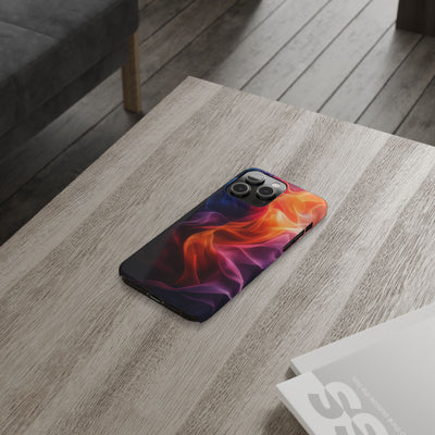 Abstract Wave Slim IPhone Case - Vibrant Fluid Art Design