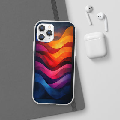 Abstract Waves IPhone & Samsung Flexi Case - Colorful Protective Phone Cover for Art Lovers