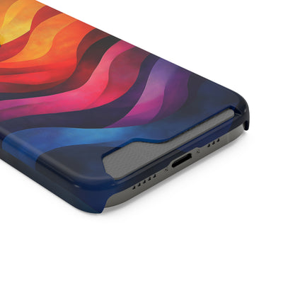 Colorful IPhone & Samsung Magsafe® Case with Credit Card Holder - Vibrant Wave Design for Style and Convenience