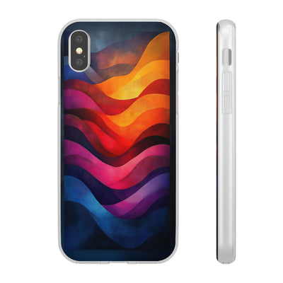 Abstract Waves IPhone & Samsung Flexi Case - Colorful Protective Phone Cover for Art Lovers