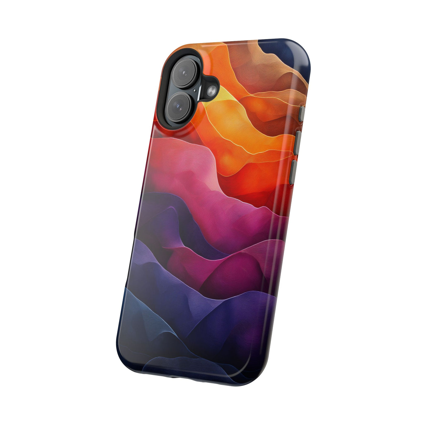 Vibrant Abstract MagSafe® Tough Case for iPhone - Colorful Mountain Wave Design