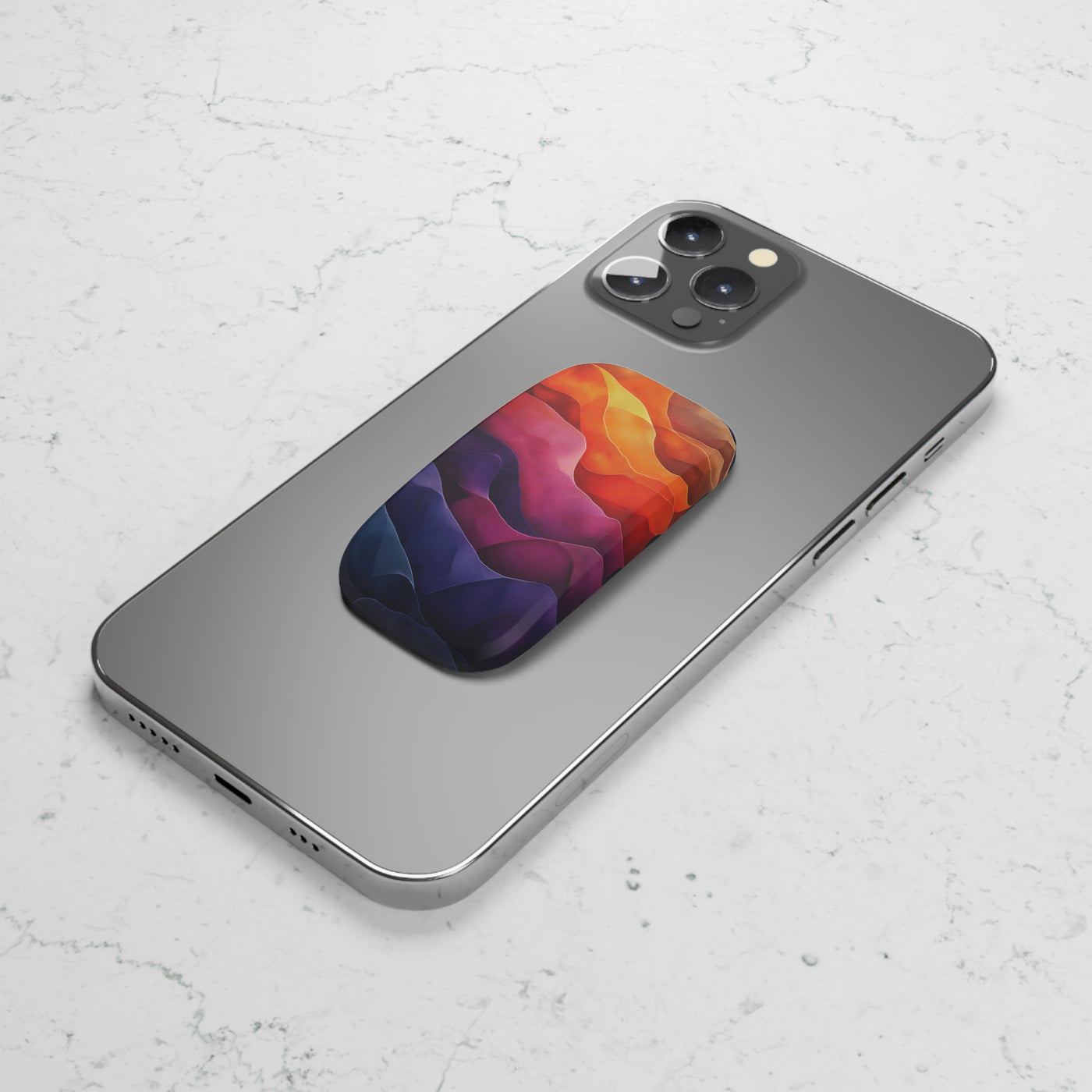 Vibrant Phone Click-On Grip - Abstract Wave Design