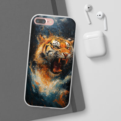 Fierce Tiger IPhone & Samsung Flexi Case - Durable Protection for Animal Lovers