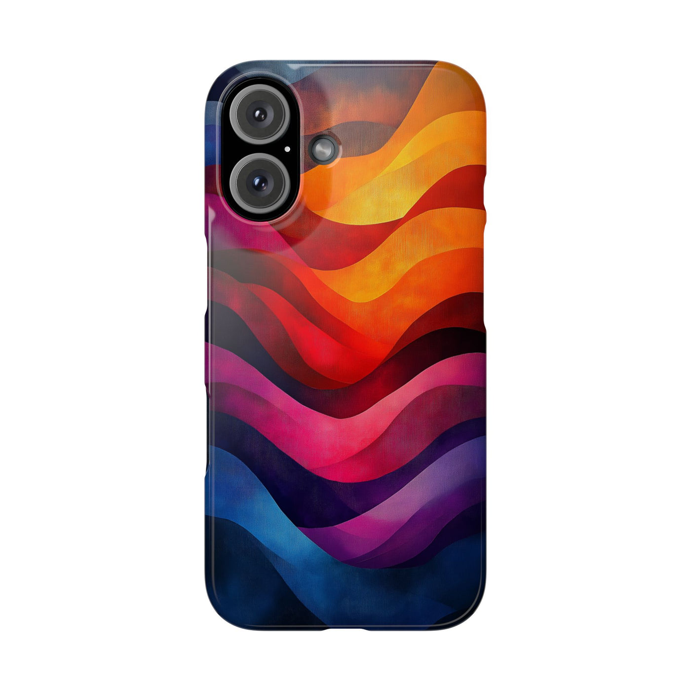 Vibrant Waves Slim IPhone Case - Colorful Abstract Design for Trendy Style