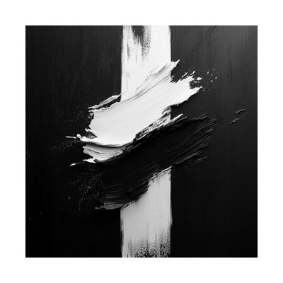 Modern Abstract Satin Poster - Black & White Wall Art