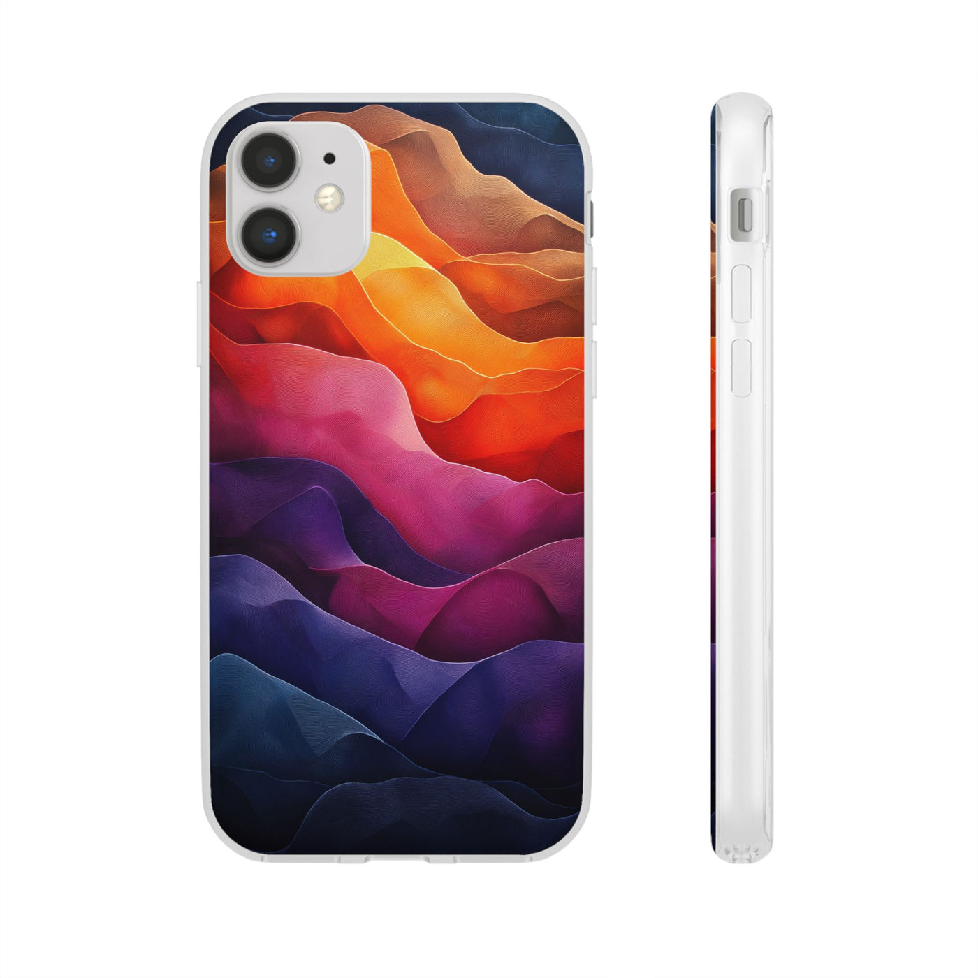 Vibrant Abstract IPhone & Samsung Flexi Case - Colorful Wave Design for Phone Protection