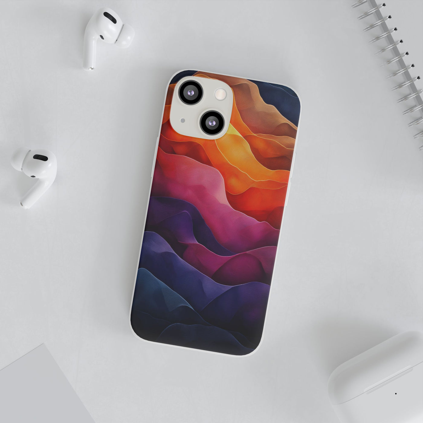 Vibrant Abstract IPhone & Samsung Flexi Case - Colorful Wave Design for Phone Protection