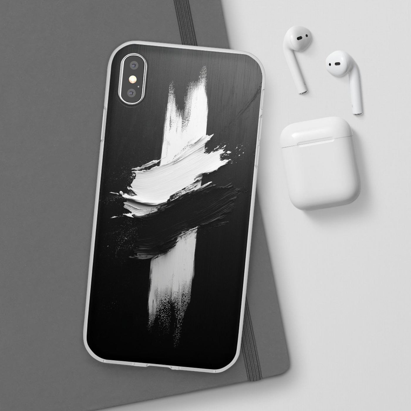 Modern Artistic IPhone & Samsung Flexi Case | Stylish Black & White Phone Cover