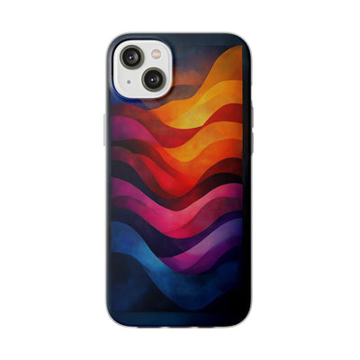 Abstract Waves IPhone & Samsung Flexi Case - Colorful Protective Phone Cover for Art Lovers