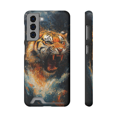 Fierce Tiger IPhone & Samsung Magsafe® Case with Credit Card Holder | Durable, Stylish Design for Animal Lovers