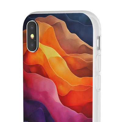 Vibrant Abstract IPhone & Samsung Flexi Case - Colorful Wave Design for Phone Protection