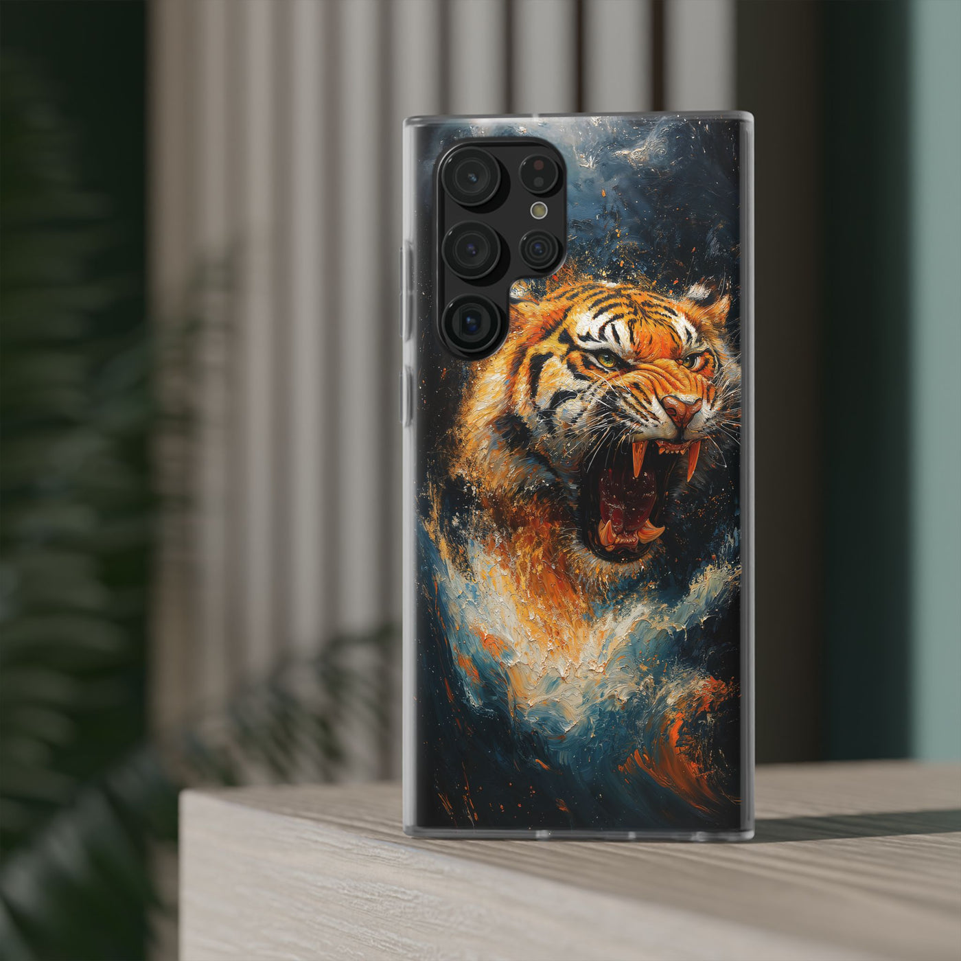 Fierce Tiger IPhone & Samsung Flexi Case - Durable Protection for Animal Lovers