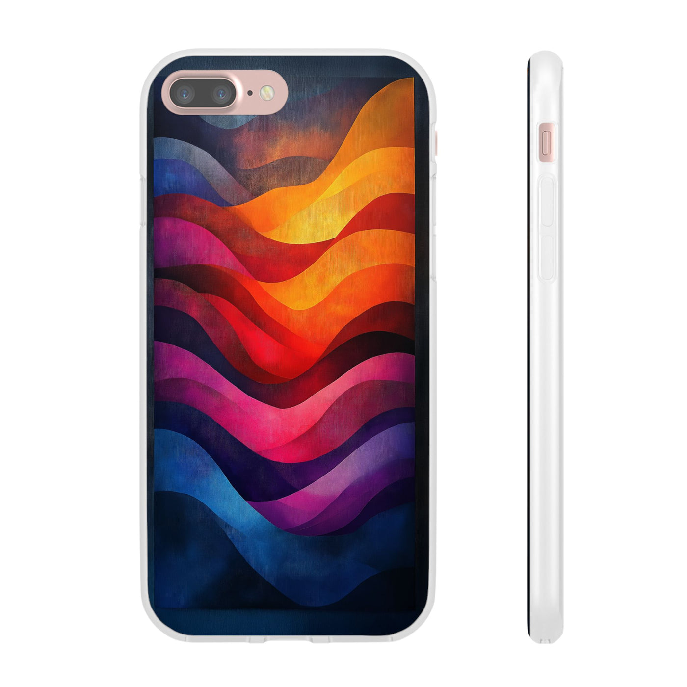 Abstract Waves IPhone & Samsung Flexi Case - Colorful Protective Phone Cover for Art Lovers