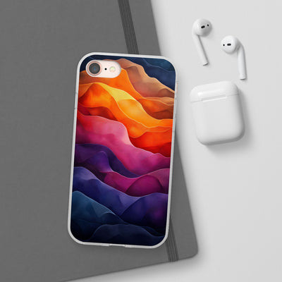 Vibrant Abstract IPhone & Samsung Flexi Case - Colorful Wave Design for Phone Protection