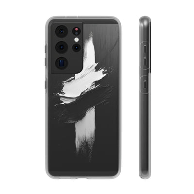 Modern Artistic IPhone & Samsung Flexi Case | Stylish Black & White Phone Cover