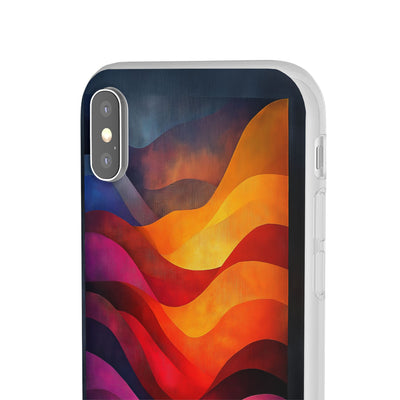 Abstract Waves IPhone & Samsung Flexi Case - Colorful Protective Phone Cover for Art Lovers