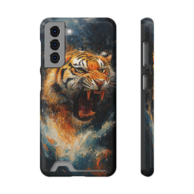 Fierce Tiger IPhone & Samsung Magsafe® Case with Credit Card Holder | Durable, Stylish Design for Animal Lovers