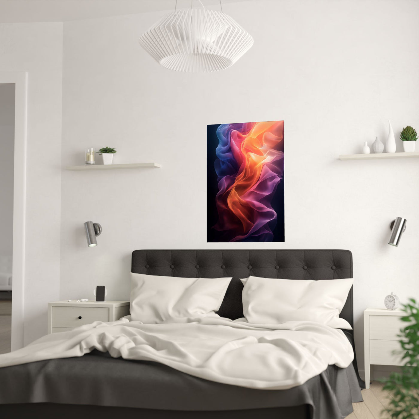 Vibrant Satin Print Poster - Colorful Abstract Wall Art