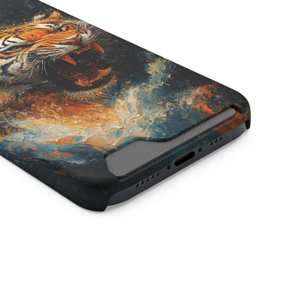 Fierce Tiger IPhone & Samsung Magsafe® Case with Credit Card Holder | Durable, Stylish Design for Animal Lovers