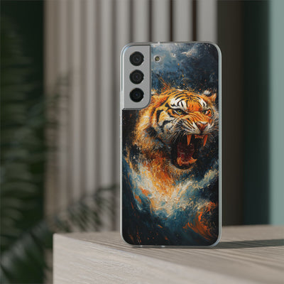 Fierce Tiger IPhone & Samsung Flexi Case - Durable Protection for Animal Lovers