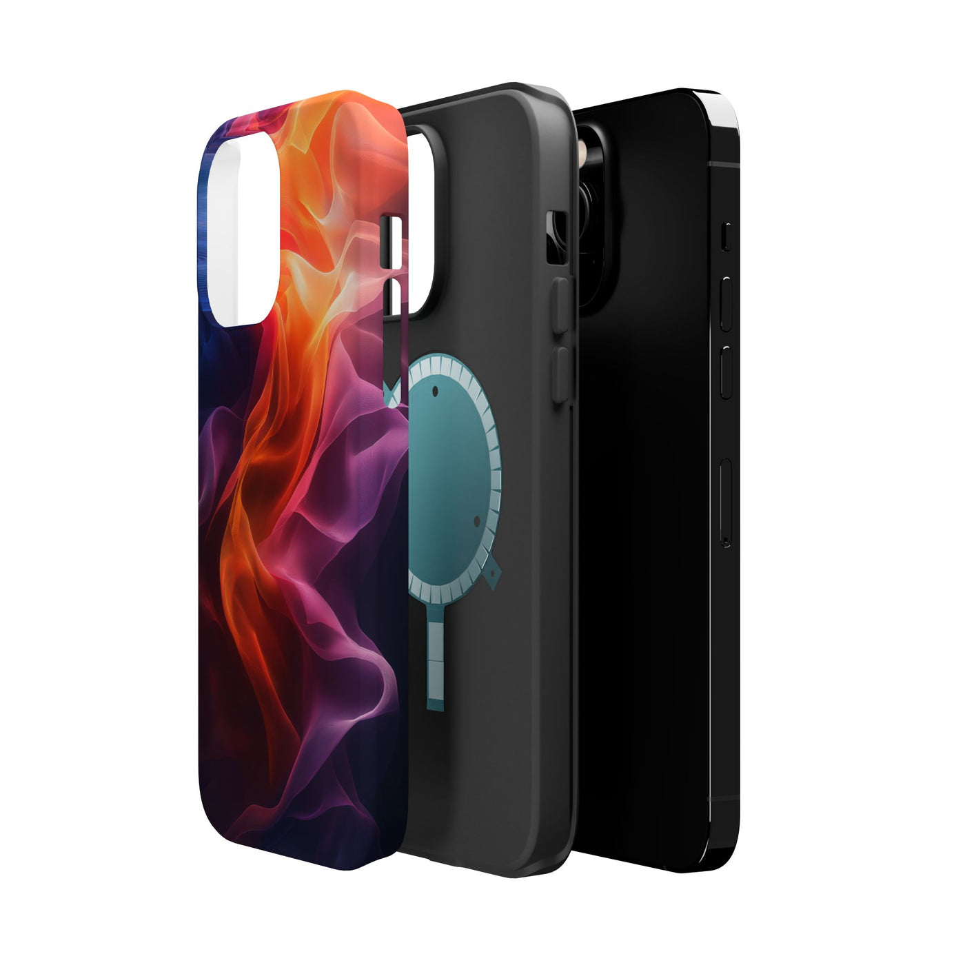 Vibrant MagSafe® Tough Case for iPhone - Abstract Flame Design, Durable & Stylish Protection