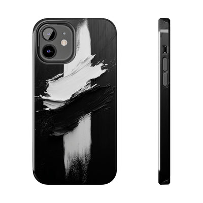 Abstract Black and White Tough IPhone & Samsung Case - Stylish Protection for Your Device